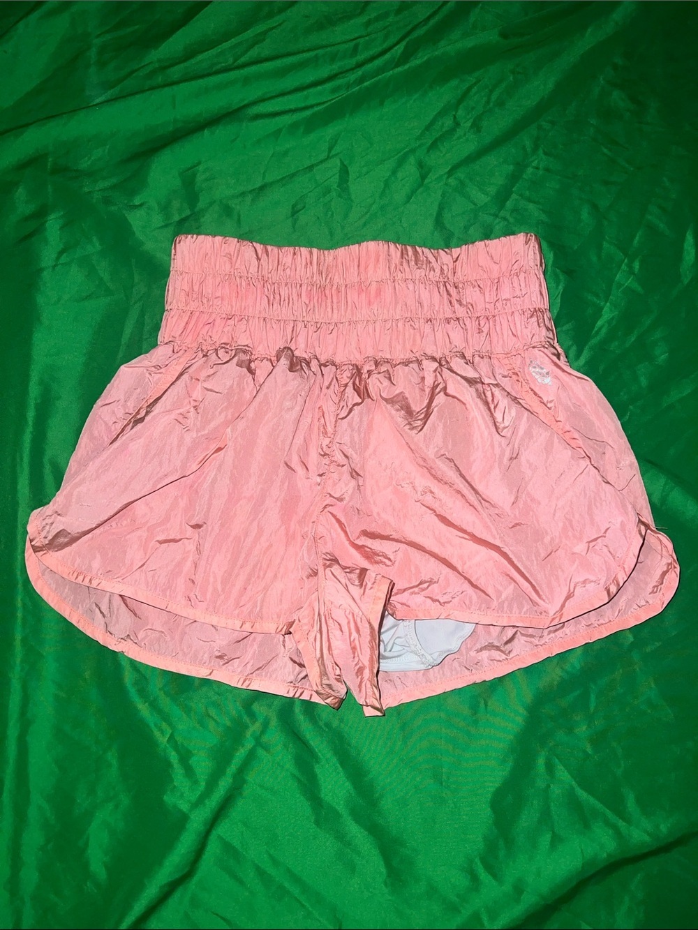 FP Movement by Free People Light Pink Smocked Waist Athletic Shorts size Large